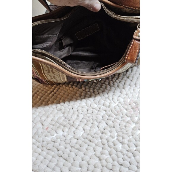 Preloved Fossil Patchwork Striped Shoulder Bag Purse Boho Hippie - Picture 13 of 16